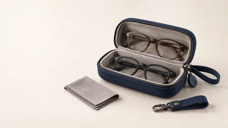 Fictional Journey Duo Organizer concept by the invented Clear Harbor Optical Collective: product hero view.